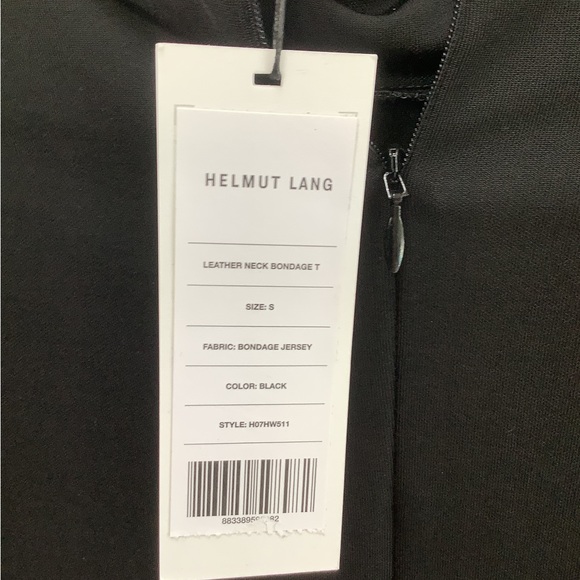 NWT Helmut Lang long sleeve “leather neck bondage T” - Picture 6 of 6